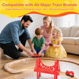 WudBudz Wooden Train Tracks 60 Piece Set, Track Expansion Accessories for Toddlers 3-5 - 100% Compatible with All Major Brands Including Thomas & Brio Wooden Railway System