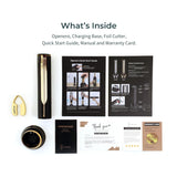 VINOWAKE Openero Electric Wine Opener By LINKSTYLE — Rechargeable Battery with Charging Base, Precision Steel Foil Cutter, Luxurious Matte Finish