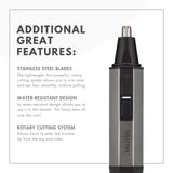 ToiletTree Products Water Resistant Heavy Duty Steel Nose Trimmer with LED Light and Travel Case