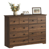 LYNSOM Modern 10 Drawer Dresser, 55.1" Wide Dressers & Chests of Drawers with Large Capacity Storage, Wood Mid Century Storage Dressers Organizer for Bedroom, Entryway, Brown