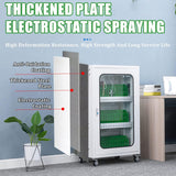 Aluminum Alloy Mobile Phone Charging Cabinet, Portable 60 Device Storage Box, Secure Lock, Silver, 22.8x10.6x31.1 inches, Office