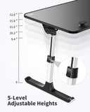 SAIJI Height & Angle Adjustable Laptop Stand for Bed, Lap Desk Bed Tray Table, Light Weight Foldable Portable