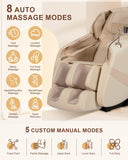 RELX 2026 Massage Chair Full Body, Zero Gravity Airbag Shiatsu Massage Chair with SL-Track, Heating, AI Control, Body Scan, 13 Modes, Foot Rollers, and Deep Yoga Stretch (Beige)