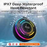 Kinglucky Shower Speaker Bluetooth Waterproof IPX7, Portable Magnetic Speaker with 360° Surround Sound 10W, Bluetooth 5.3, Mic & LED Light, Hook & Lanyard, 12H Playtime for Bathroom, Outdoor, Beach