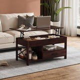 WLIVE Lift Top Coffee Table for Living Room/Dining/Office, Espresso