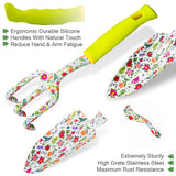 Garden Tool Set 9 Piece Heavy Duty Aluminum Gardening Hand Tools Kit Cute Gardening Supplies with Non-Slip Rubber Grip Gift for Women/Parent