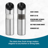 Trudeau Graviti Battery Operated Salt & Pepper Mill Set (Silver)