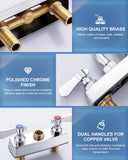 iVIGA Utility Laundry Sink Faucet,Laundry Room Faucets for Utility Sink 4 inch Center,8" Swivel Spout Laundry Tub Faucet with Hose Thread,Brass Construction Chrome Polished, for Bar Garden,Garage,RV