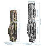 LEOFISHING Portable 3 Layers Fishing Pole Bag Durable Oxford Folding Fishing Rod Reel Carry Case Tackle Storage Bag Case Waterproof Camouflage Travel Fishing Carrier (Grey Camouflage, 120cm/47in)