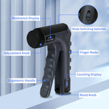 HXD-ERGO Grip Strength Trainer with Finger Exerciser, Adjustable Resistance Hand Gripper, Hand Exerciser with Counting for Muscle Building and Injury RecoverStrength (Black) HXD-ERGO