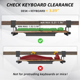 ETHU Small Keyboard Tray Under Desk with Metal Rail, 19.7x11.8", Walnut