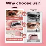 Heated Eyelash Curler Electric Eyelash Curlers 8s Fast Heating Lash Curler Safe Anti-Burn Lash Curler Intelligent Temp Control rizador de pestañas for 24H Long Lasting Curls (Pink)