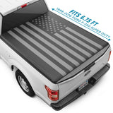 American Flag Truck Tonneau Cover for Ford F-250 F-350 Super Duty 1999-2016 / F-350 with 6.8 ft Bed Length, All-Weather Soft Roll Truck Bed Cover for Truck Black/Gray Flag