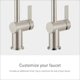 Moen 7622EVSRS Cia Smart Faucet Touchless Pull Down Sprayer Kitchen Faucet with Voice Control and Power Boost, Includes Optional Chrome Accents, Spot Resist Stainless