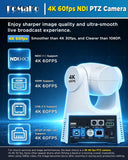FoMaKo K600NW 4K 60fps NDI PTZ Camera, NDI|HX3 4K 60fps Output,20X Optical Zoom,Gen 3 AI Auto-Tracking, 3G-SDI HDMI NDI USB PoE, for Church Worship & Live Streaming, White