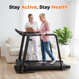 Lastforever Walking Treadmill with Extra-Long Safety Handrails, Home Recovery Fitness Exercise Machine for Elder, Senior Treadmills for Home, Heart Rate Monitor, LED Display, 310 lbs Capacity