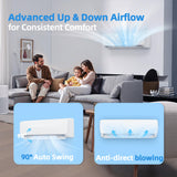 Manastin 18000BTU Mini Split Air Conditioner & Heater with Inverter, 19 SEER2 230V Energy Saving AC Unit Cools Rooms up to 1250 Sq. Ft, Complete Installation Kit,White