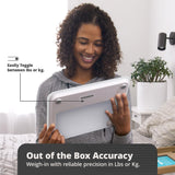 Greater Goods AccuCheck Digital Scale for Body Weight - Accurate Digital Bathroom Scale with High-Precision Sensors, Large Easy-to-Read Backlit Display, 400 lb Capacity, Auto Step-On (White)