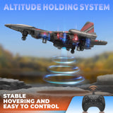 BEZGAR Drones for Kids | 2.4GHZ RC Plane | Remote Control Airplane, Mini Stunt Plane Helicopter, 360° Flip Fighter Jet Toy with Colorful LED Navigation Lights Red, Toys for ages 8-13