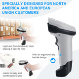 JRHC Barcode Scanner Wireless, Bluetooth Barcode Reader with Stand 3 in 1 Bluetooth & 2.4G Wireless & USB Wired Connection 1D&2D&QR&PDF417 Data Matrix Handheld Bar Code Scanners