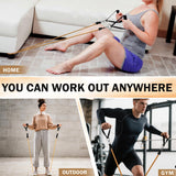 WHATAFIT Resistance Bands, Exercise Bands，Resistance Bands for Working Out, Work Out Bands with Handles for Men and Women Fitness, Strength Training Home Gym Equipment Gradient Coffee