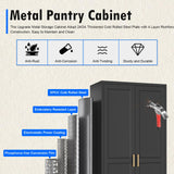 Polup Pantry Cabinet, 71" Tall Metal Storage Cabinet with Doors and Shelves