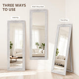 Yumyolk Full Length Mirror with Stand 68"x24" Long Wood Dressing Mirror Full Body Wall Mounted for Bedroom White