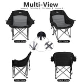 Bolosy Oversized XL Camping Chairs for Adults Heavy Duty Support 500 lbs Outdoor Folding Chairs Padded Portable Lawn Chairs Camp Chairs with Cup Holder