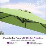 PURPLE LEAF Patio Outdoor Umbrella 9' x 9' Square All-Weather Apple Green