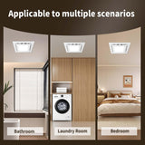 Orvexa 10" Bathroom Exhaust Fan with LED Light, Ultra Quiet Square Bath Fan Light Combo, Ceiling Mount, 110 CFM 1.0 Sones, 4" Duct, 8x8 Mount