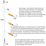6Pcs Pompano Fishing Rigs Ready Kit，3 in 1 Float Rigs with Triple 3/0 Circle Hook for Surf Fishing DAMIDEL