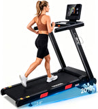 ATEEDGE Treadmill with Auto Incline, 20% Incline, 3.0HP, 10 MPH Running Machine, 18.5" Wide Belt, 350 lbs Capacity, Treadmill for Home with Bluetooth App