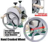 IntXanth Manual Sugar Cane Juicer, 3 Rollers, Max 80% Juice Rate, 2 Peelers & Wooden Handle Hand Crank