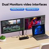 Hybrid USB-C with USB-A Adapter Docking Station for Lenovo Laptops, Dual Monitor
