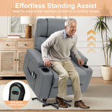 BRTHORY Leather Power Lift Recliner Chair for Elderly, with Massage & Heat