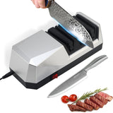 JOVANT Electric Knife Sharpener with 3-step Sharpening System and Diamond Abrasives, Suitable for Most Metal and Ceramic Knives. The Knife Sharpener comes with the Angle Guide Function (ETJ004COMB)