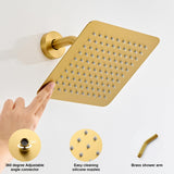 BRAVEBAR Brushed Gold Shower Faucet Set - Gold Tub and Shower Faucets Set with 8-Inch Rain Shower Head and Tub Spout, Single-Handle Bathtub and Shower Trim Kit Valve Included