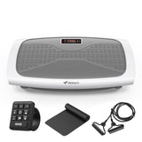 MERACH Vibration Plate Exercise Machine, 3D & 4D Vibration Plate for Lymphatic Drainage Weight Loss with 2 Tension Ropes, Whole Body Vibration Platform
