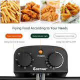 COSTWAY 5 Liter Deep Fryer with Basket, 1700W Electric Oil Fryer with Lid with Viewing Window, Adjustable Timer and Temperature, Small Countertop Deep Fryer Pot for Home Kitchen Use, Silver