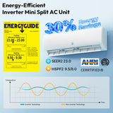 Rellytech 20000 BTU Dual Zone WiFi Mini Split AC/Heating System, SEER2 23 2 Zone (12000+12000 BTU) Ductless Mini Split Air Conditioner with Heat Pump, Pre-Charged Condenser & Installation Kit 208/230V