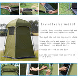 Vidalido Outdoor Camping Shower Tent Easy Setup Privacy Changing Room Portable Camp Shower Tents for Camping with Floor, Waterproof Privacy Shelters Toilet Tent (Army Green)