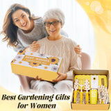 Gardening Gifts for Women, Gardening Tools for Women, 9 PCS Sunflower Garden Tools Set Kit with Garden Tool Bag, Yellow