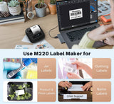 Phomemo M220 Label Maker,3.14" Bluetooth Thermal Printer with 3 Label