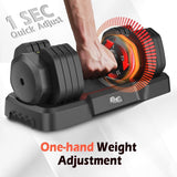 FLYBIRD Adjustable Dumbbell Set of 2, 25LB x 2, Men/Women