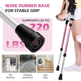 Dyna-Living Ergonomic Forearm Crutches for Adults - 3 Adjustable Angles Folding Forearm Crutches, Lightweight Aluminum Crutches with Adjustable Elbow Elastic Band