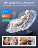 4D+3D Dual Mechanism Massage Chair Full Body, Zero Gravity Massage Chair Recliner with Segmented Dual SL Track, AI Fatigue Health Detection, 160° Flat Stretch, 8" HD Touchscreen & Voice Control,Brown