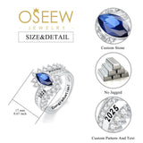 Oseew 2027 Women Senior Class Graduation Ring High School (White Gold)
