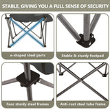 Colegence Oversized Camping Chairs Set of 2, Padded Camping Chair Heavy Duty Lawn Chairs for Adults, XL Foldable Camp Chair for Outdoor Sports, Baseball, Wide Seat Support 450LBS - Black and Grey
