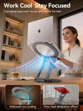 Anifrim Telescopic Laptop Stand with 360° Rotation, Adjustable Height & Tilt Swivel Laptop Riser, Ergonomic Standing Desk Converter for 10-17" MacBook Pro/Air, Dell, HP – Supports up to 22lbs (Gray)