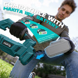Cordless 2-in-1 Tiller Cultivator & Weed Wacker Compatible with Makita 18V Battery (Tool Only), Ecarke Brushless Electric Garden Tiller Weed Eater, 9" Tilling Width 9.4" Depth for Soil Cultivation